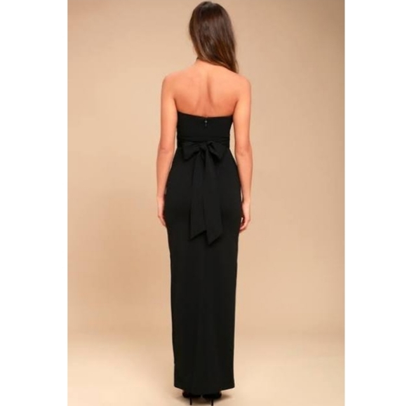 fitted lace wedding dress Sleek Intentions Maxi Dress - Black, Medium | Hazel and Olive main image 0